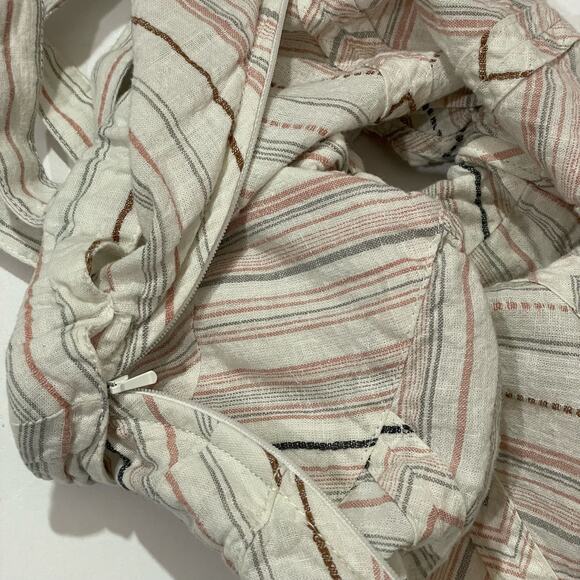 Free People Chevron Stripe Tie Front Tank - Ivory Multi - 0 - Picture 8 of 11